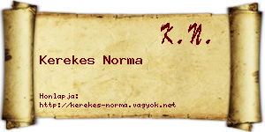 Kerekes Norma névjegykártya